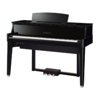 Yamaha digital piano with a sleek black finish in a showroom setting.