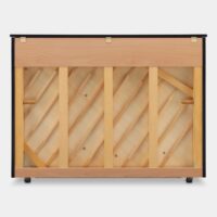 Back panel detail of a premium upright piano showcasing solid wood construction from Las Vegas Pianos.