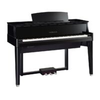 Yamaha AvantGrand N1X Hybrid Piano, polished ebony finish, offers authentic grand piano touch and tone for modern
