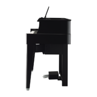 Side view of Yamaha AvantGrand N1 digital hybrid piano in polished ebony finish, showcasing sleek modern design.