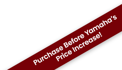 Promotional banner urging customers to buy Yamaha pianos before the price increase, highlighting urgency for quality instruments.