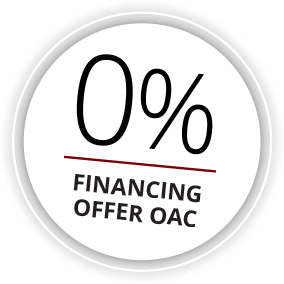 0% Financing Offer OAC text in circular badge.